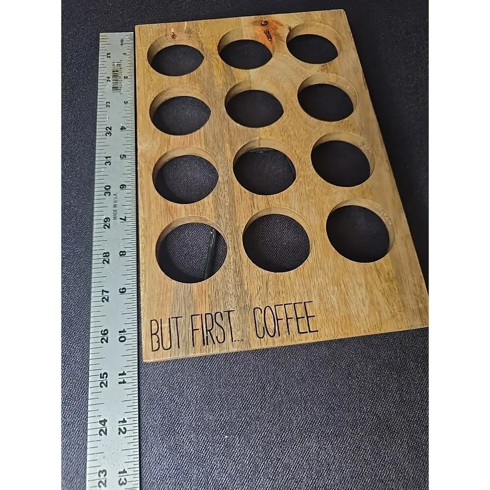 But First...Coffee Pod Stand Farmhouse Pod Holder K-Cup Compatible Wood 12 Hole